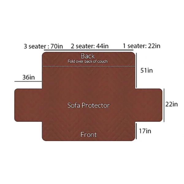 Copper Brown - Ultrasonic Quilted Sofa Cover-Sofa Runner - Image 2