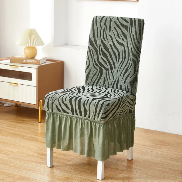 Green - Zebra Velvet Chair Cover